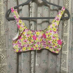 Frankies Bikinis Conner Top Multicolor Floral Size Large